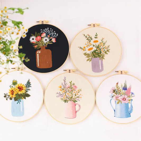 CraftHoop Garden Jars Embroidery Kit