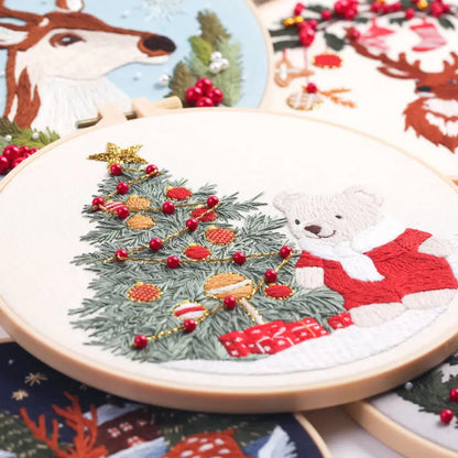 CraftHoop Magical Christmas Deer Embroidery Kit