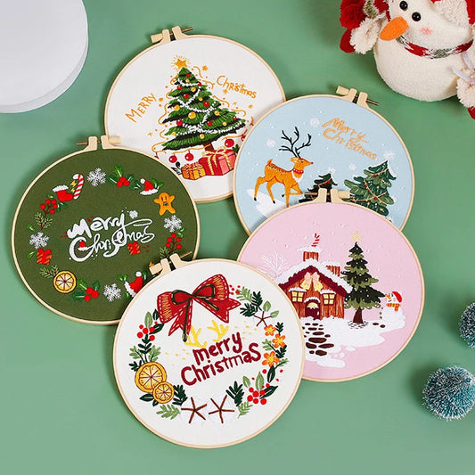 CraftHoop Peaceful Christmas Embroidery Kit