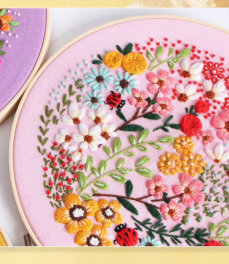 CraftHoop Vibrant Blooms Embroidery Kit