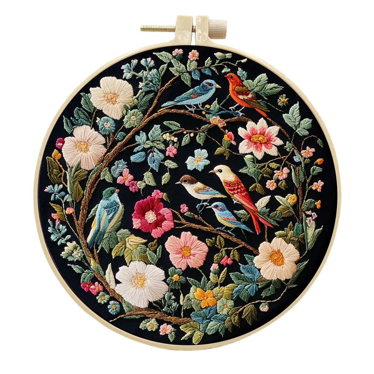 CraftHoop Wildflower Birds Embroidery Kit