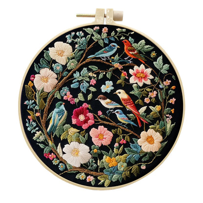 CraftHoop Wildflower Birds Embroidery Kit