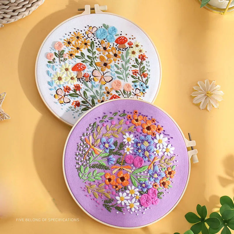 CraftHoop Vibrant Blooms Embroidery Kit