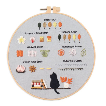 CraftHoop Beginner’s 4-Set Animal & Floral Stitch Sampler