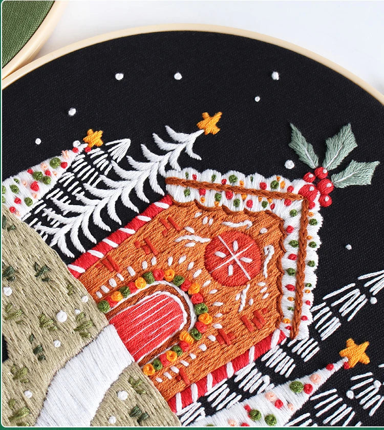 CraftHoop Festive Christmas 4-Piece Embroidery Kit