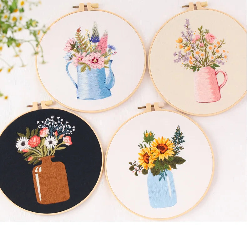 CraftHoop Garden Jars Embroidery Kit