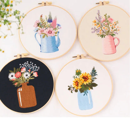 CraftHoop Garden Jars Embroidery Kit