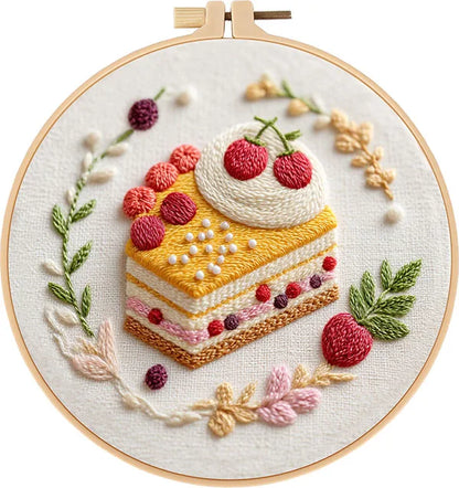 CraftHoop French Patisserie Desserts Embroidery Kit