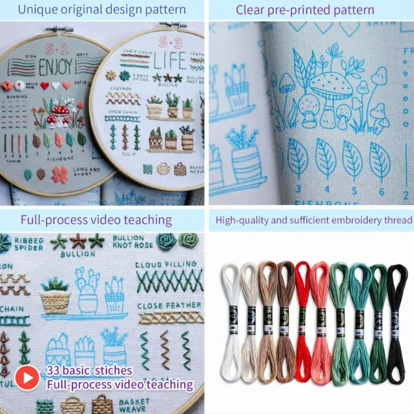 CraftHoop 3 Sets Starter Embroidery Kit