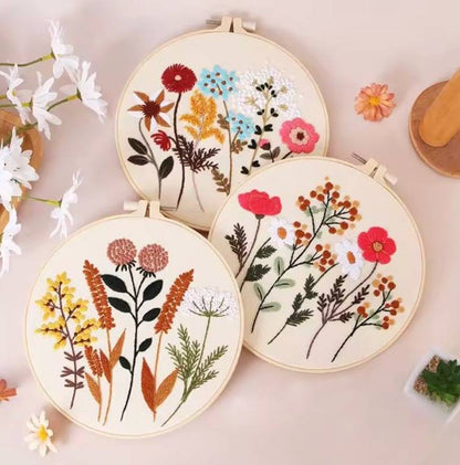 CraftHoop 4-Piece Nature’s Palette Embroidery Set