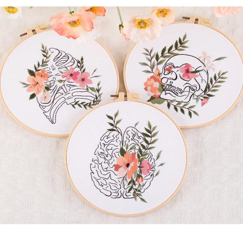 CraftHoop Floral Anatomy Embroidery Kit