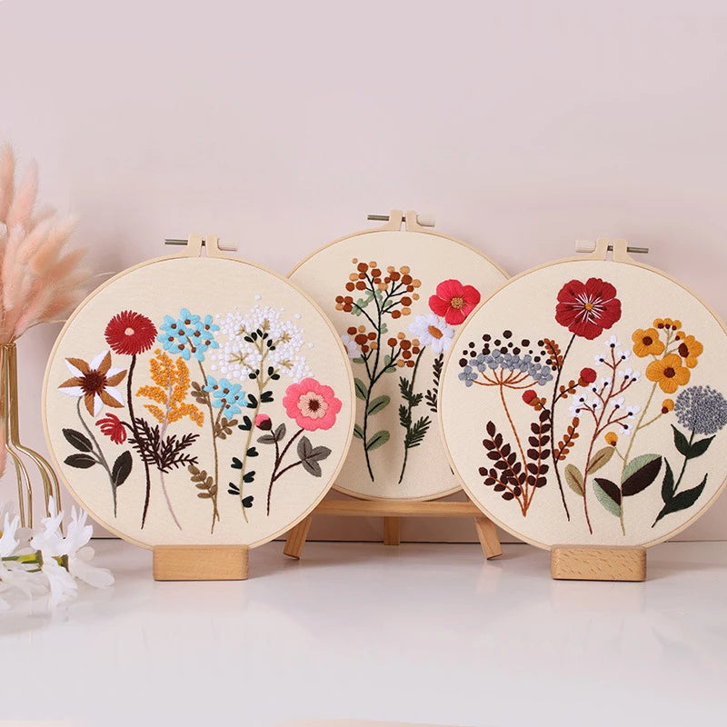 CraftHoop 4-Piece Nature’s Palette Embroidery Set