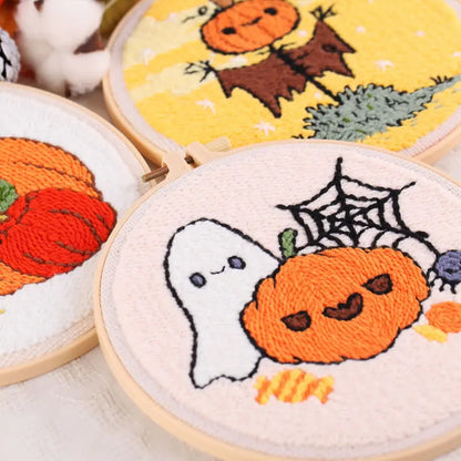 CraftHoop Pumpkin Halloween Punch Needle Kit