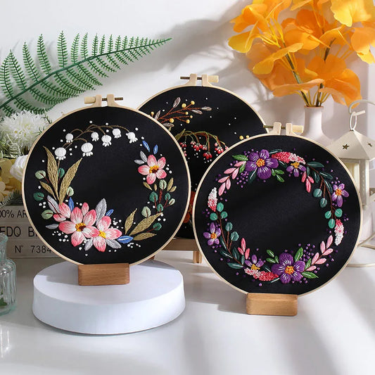 CraftHoop Twilight Petals Embroidery Kit