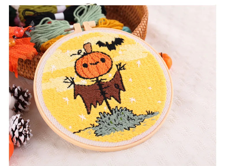 CraftHoop Pumpkin Halloween Punch Needle Kit