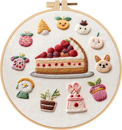 CraftHoop French Patisserie Desserts Embroidery Kit