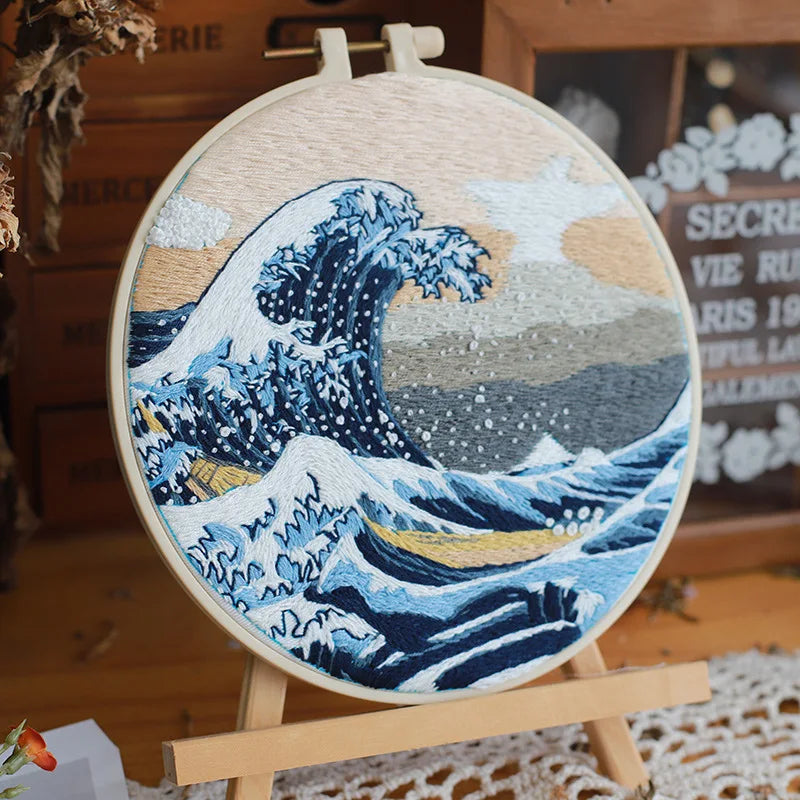 CraftHoop Ocean Wave Embroidery Kit