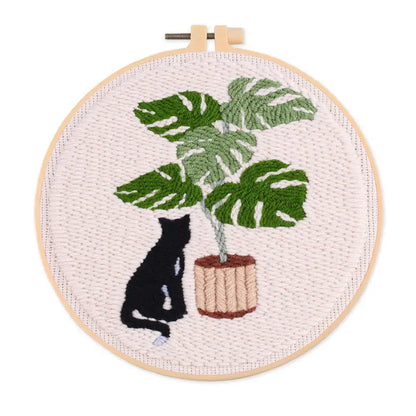 CraftHoop Cat & Plant Lovers Punch Needle Kit