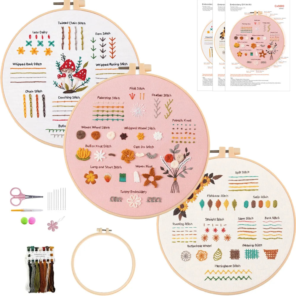 CraftHoop 4-Piece Guided Stitch Learning Set