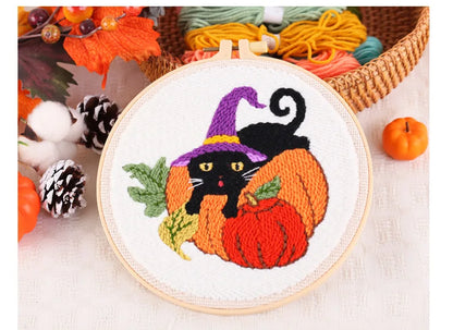 CraftHoop Pumpkin Halloween Punch Needle Kit